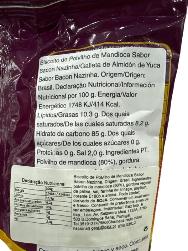 Biscoito de Polvilho Sabor Bacon  Nazinha 100g - Imagen 2